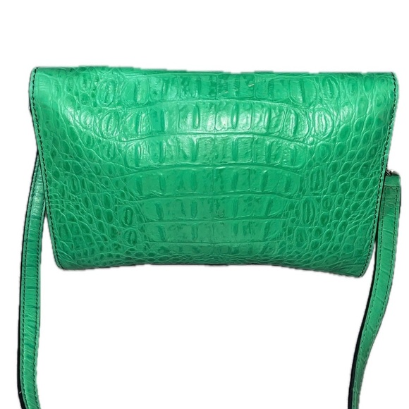 Kate Spade Orchard Valley Fiona Flap Green Leather Croc Embossed Crossbody Bag - Picture 11 of 11